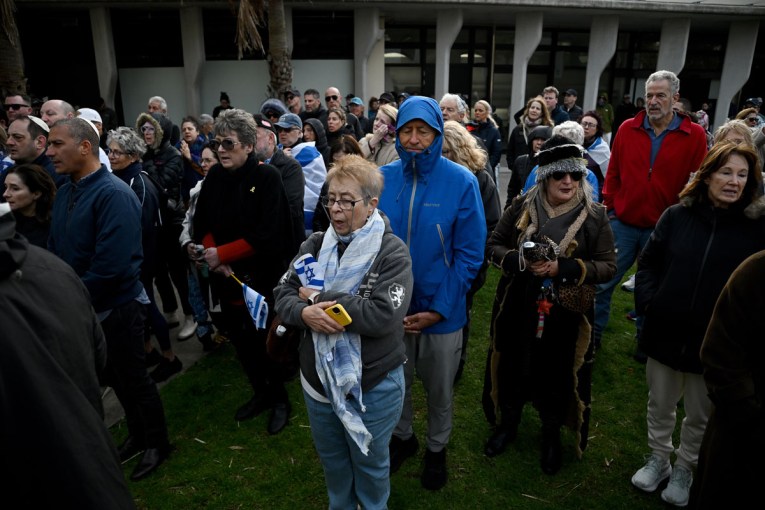Hundreds gather for October 7 anniversary