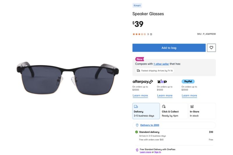 kmart speaker glasses