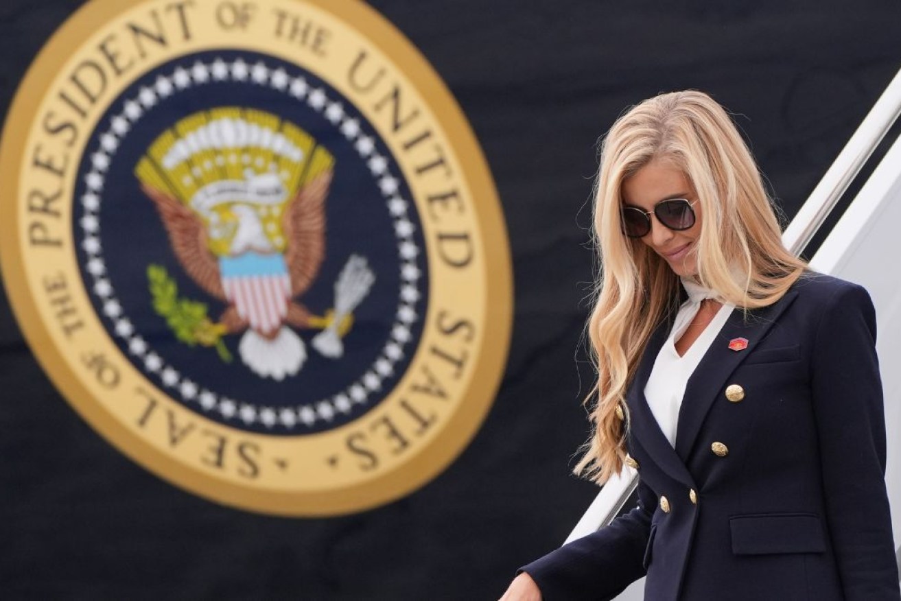 Katie Zacharia arriving in Alaska on Air Force One.
