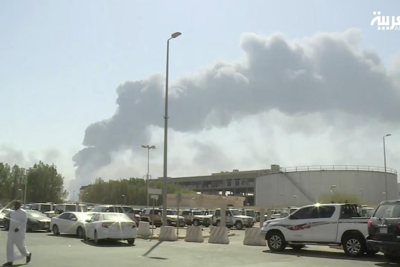 Two people were killed after debris from a drone fell near an oil facility.